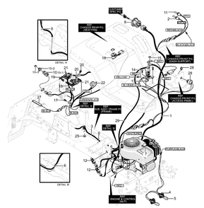 Electrical Assembly Diagram and Parts List for 40317X50C 2001 Briggs and Stratton Lawn Tractor